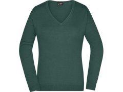 Daiber JN 658 Dámský svetr s výstřihem do V 02.0658 forest green
