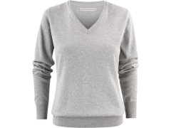 James Harvest Ashland V-Neck Women Dámský svetr s&nbsp;výstřihem do V 62.2505 grey melange