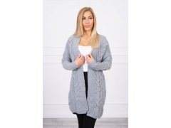 Svetr Cardigan kostkovaný šedý 6255119