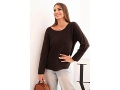 Dámský svetr z&nbsp;viskózy s&nbsp;dlouhým rukávem a&nbsp;kulatým výstřihem hnědý