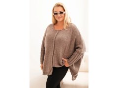 Svetr dámský Plus Size z&nbsp;akrylu s&nbsp;volným střihem a&nbsp;rukávem 3/4 fango