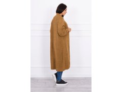 Svetr dlouhý cardigan camel