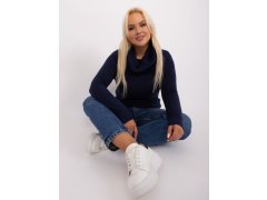 Námořnicky modrý dámský svetr plus size s viskózou