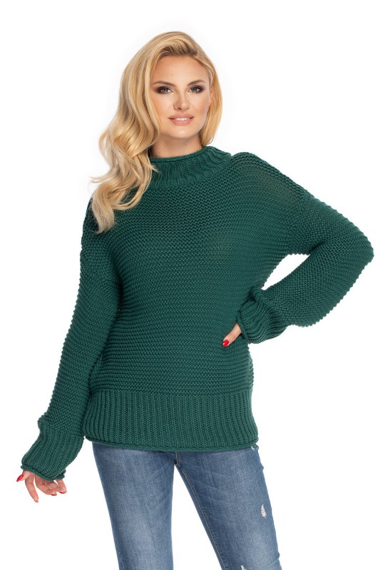 Dámský svetr model 146936 Tmavě zelená - PeeKaBoo - Dámské oblečení svetry