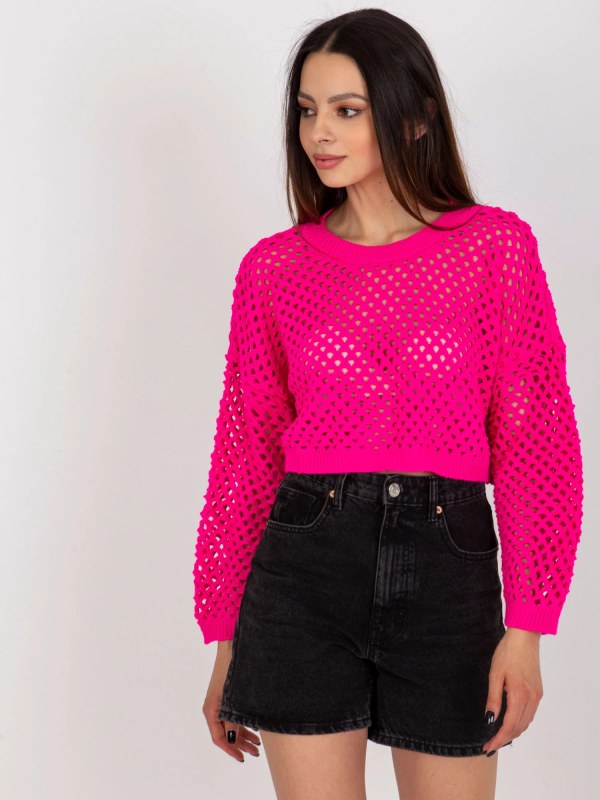 Dámský svetr BA SW 9008.35P fluo růžový - FPrice - Dámské oblečení svetry