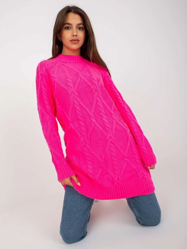 Dámský svetr 8012.88P fluo růžový - FPrice