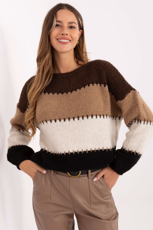 Svetr s&nbsp;proužky model 219186 Italy Moda - Dámské oblečení svetry