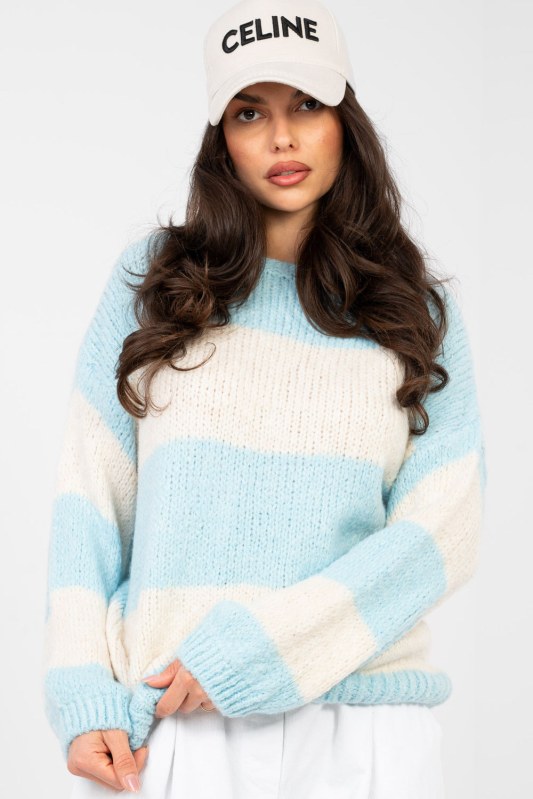 Svetr s proužky model 224391 Italy Moda