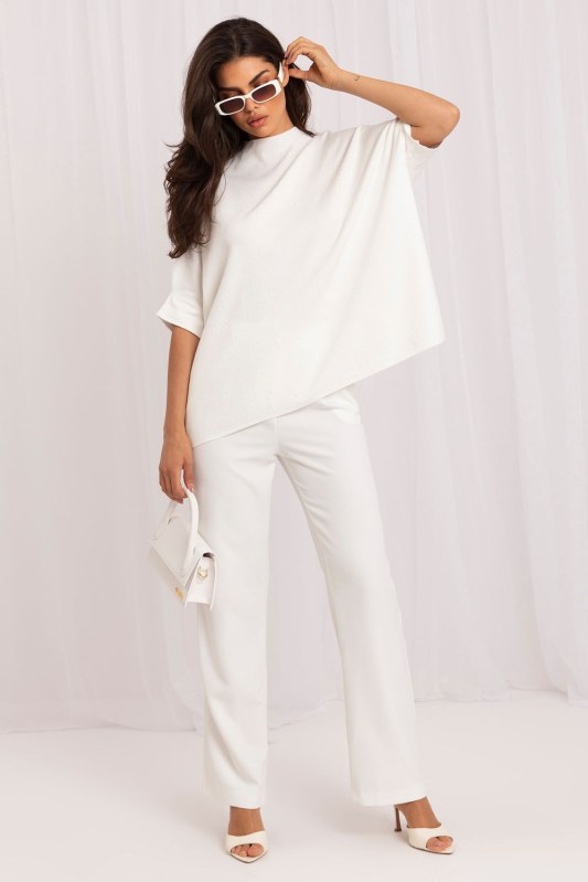 Svetr s&nbsp;krátkým rukávem oversize model 231501 Italy Moda - Dámské oblečení svetry