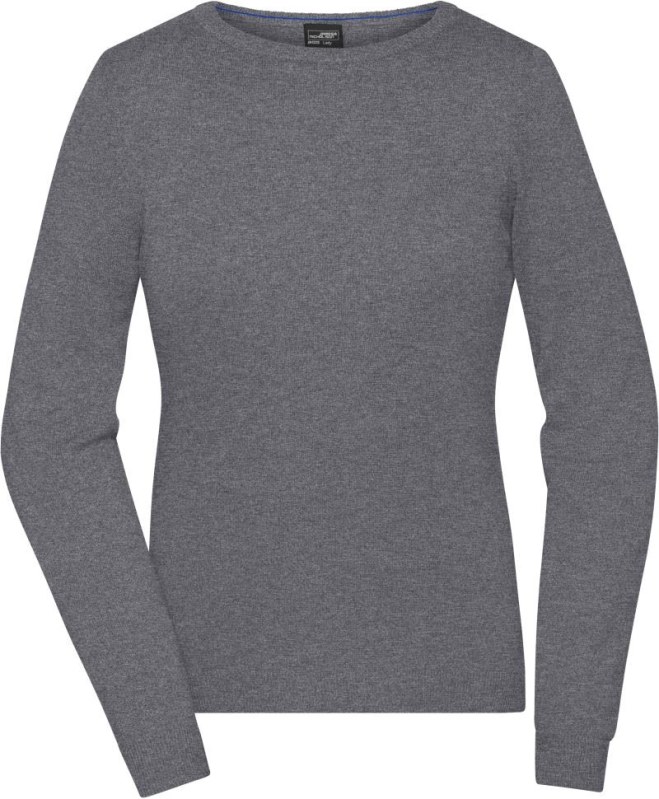 Daiber JN 1313 Dámský svetr s kulatým výstřihem 02.1313 grey heather