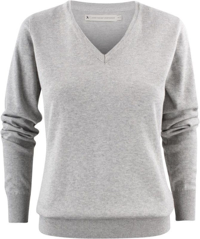 James Harvest Ashland V-Neck Women Dámský svetr s výstřihem do V 62.2505 grey melange