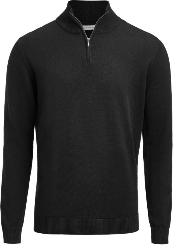 James Harvest Ashland Halfzip Unisex svetr s&nbsp;1/4 zipem 62.2515 black - Dámské oblečení svetry