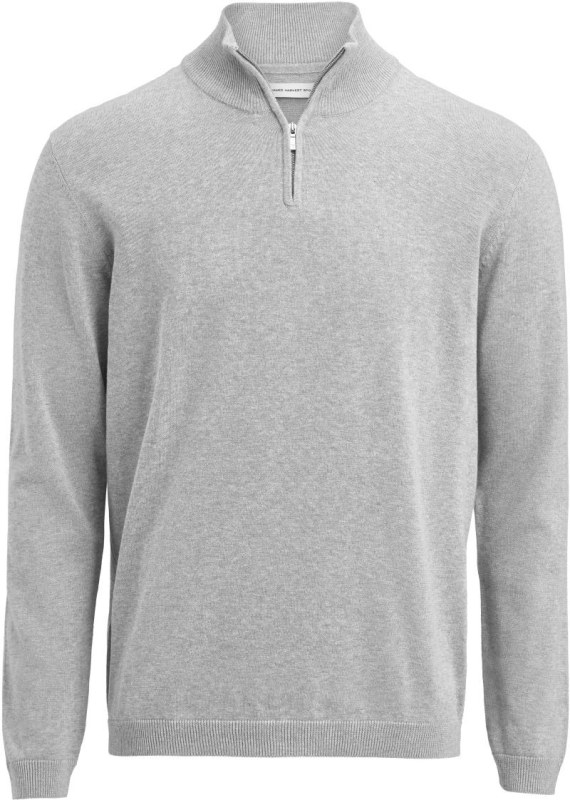 James Harvest Ashland Halfzip Unisex svetr s&nbsp;1/4 zipem 62.2515 grey melange - Dámské oblečení svetry