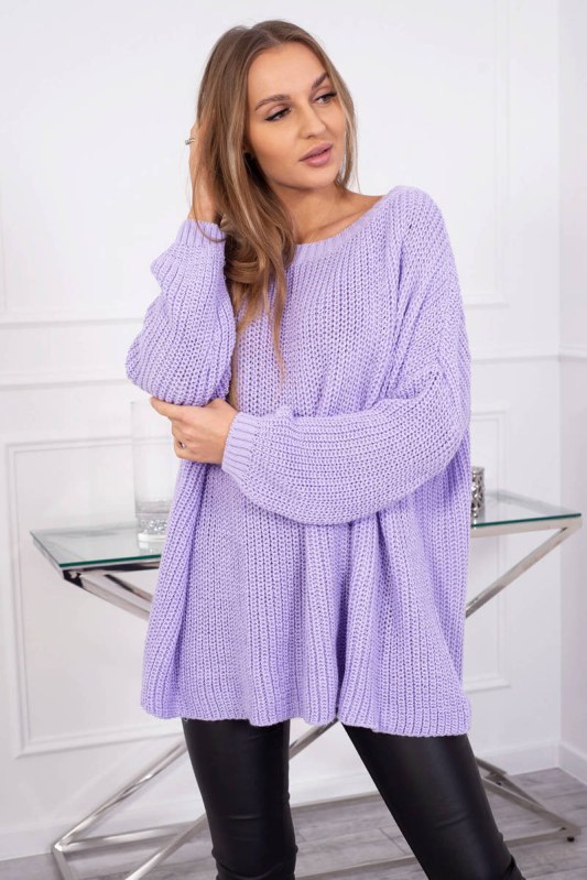 Široký oversize svetr fialový - Dámské oblečení svetry