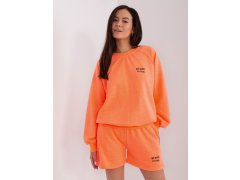Dámská tepláková souprava s fluo oranžovými šortkami (813)