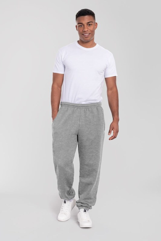 Fruit of the Loom Iconic Premium Elasticated Cuff Jog Pants Tepláky z&nbsp;těžké bavlny 16.4056 athletic heather - Dámské oblečení tepláky