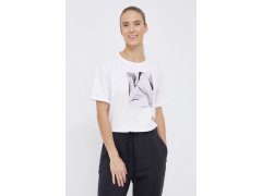 Dámský crop top s potiskem H4Z21-TSD029 10S Bílá s černou - 4F