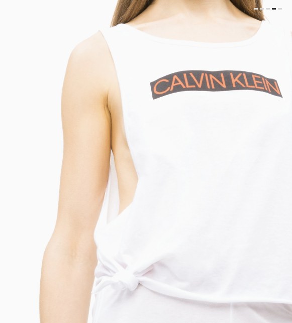 Dámský Tank Top KW0KW00698 bílá - Calvin Klein - tílka a topy