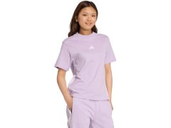 Dámské bavlněné tričko adidas Essentials 3-Stripes světle fialové JX7619