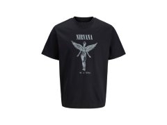 Jack&Jones tričko Nirvana JPRBLUNIRVANA SS TEE 12287521 BLACK