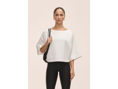 Dámské tričko Casall Aria Cropped Boatneck, bílé