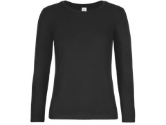 B&C #E190 LSL /women Dámské tričko z těžké bavlny s dl. rukávem 01.008T black