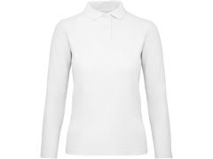 B&C ID.001 LSL /women Dámské piqué polo s dlouhým rukávem 01.0I13 white