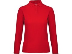 B&C ID.001 LSL /women Dámské piqué polo s dlouhým rukávem 01.0I13 red