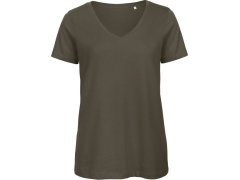 B&C Inspire V T /women_° Dámské tričko s výstřihem do V 01.TW45 khaki
