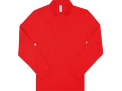B&C My Polo 210 LSL Piqué polo s dlouhým rukávem z těžké bavlny 01.U427 red