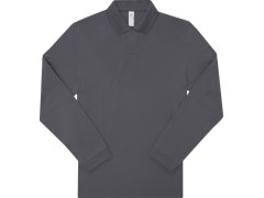 B&C My Polo 210 LSL Piqué polo s&nbsp;dlouhým rukávem z&nbsp;těžké bavlny 01.U427 dark grey