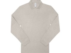 B&C My Polo 210 LSL Piqué polo s dlouhým rukávem z těžké bavlny 01.U427 heather grey fog