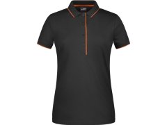 Daiber JN 727 Dámské piqué polo s kontrastní légou 02.0727 black/orange