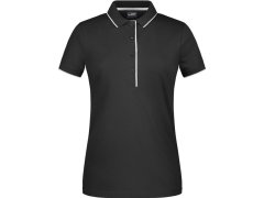 Daiber JN 727 Dámské piqué polo s kontrastní légou 02.0727 black/silver