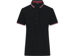 Daiber JN 1305 Dámské těžké piqué polo s proužky 02.1305 black/white/red