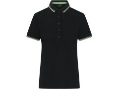 Daiber JN 1305 Dámské těžké piqué polo s proužky 02.1305 black/white/lime green