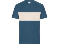 Daiber 8049 Tričko z bio bavlny "Colour-Block" 02.8049 dusty blue/sandstone