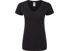 Fruit of the Loom Lady-Fit Iconic 150 V-Neck T Dámské tričko s výstřihem do V 16.1444 black