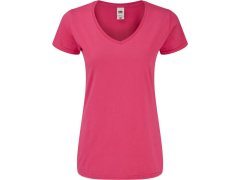 Fruit of the Loom Lady-Fit Iconic 150 V-Neck T Dámské tričko s&nbsp;výstřihem do V 16.1444 fuchsia