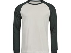 Tee Jays TJ 1170 Baseballové tričko s&nbsp;dlouhým rukávem "Unlabeled" 18.1170 cement/dark green