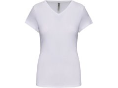Kariban K 3015 Dámské elastické tričko s&nbsp;výstřihem do V 20.3015 white