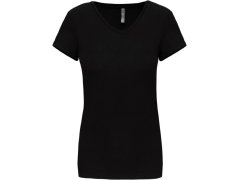 Kariban K 3015 Dámské elastické tričko s&nbsp;výstřihem do V 20.3015 black