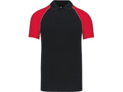 Kariban K 226 Baseballové piqué polo 20.K226 black/light grey/red