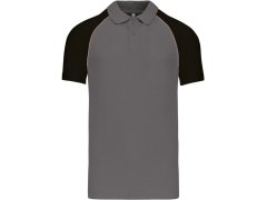 Kariban K 226 Baseballové piqué polo 20.K226 slate grey/light grey/black