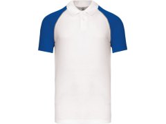 Kariban K 226 Baseballové piqué polo 20.K226 white/light grey/royal blue