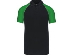Kariban K 226 Baseballové piqué polo 20.K226 black/light grey/green