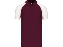 Kariban K 226 Baseballové piqué polo 20.K226 bordeaux/light grey/white