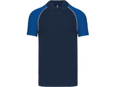 Kariban K 226 Baseballové piqué polo 20.K226 navy/light grey/royal blue