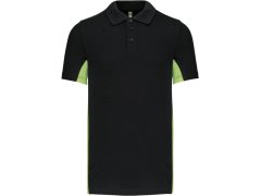 Kariban K 232 2-barevné piqué polo "Flag" 20.K232 black/lime