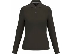 Kariban K 244 Dámské piqué polo s&nbsp;dlouhým rukávem 20.K244 dark khaki